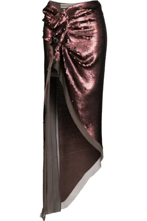 Rick Owens Edfu asymmetric sequinned maxi skirt