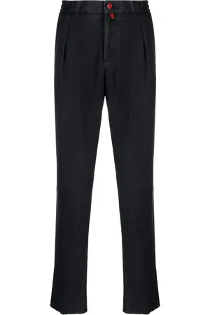 Kiton Logo-patch straight-leg trousers