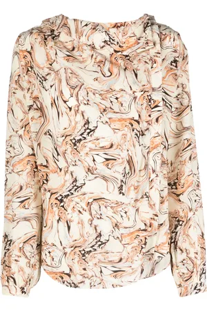 Isabel Marant Tiphaine marble-print silk blouse