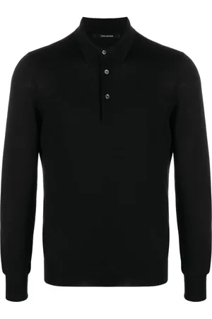 TAGLIATORE Button-fastening virgin wool polo shirt