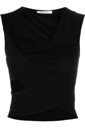Gauchere Asymmetric cutout crop top