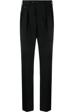LARDINI Pressed-crease wool tailored trousers