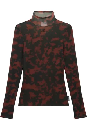 Courrèges Tortoiseshell-effect mock neck top