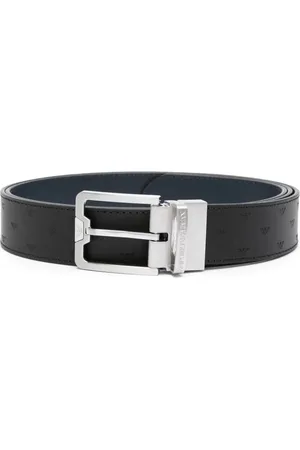 Emporio Armani Logo-debossed reversible leather belt