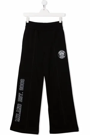 Msgm Logo-print wide-leg cotton track pants