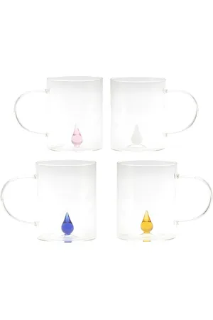 CU I SEEYOU Drop 3D-detailing glass mugs (set of four)