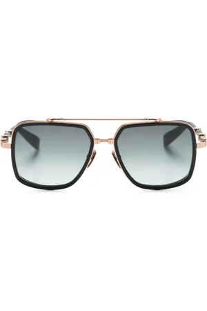 Balmain BPS 108E square-frame logo-engraved sunglasses