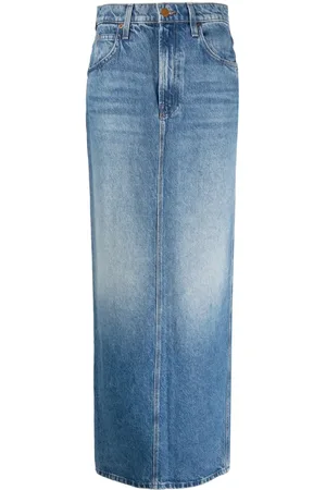 Mother Logo-patch maxi denim skirt