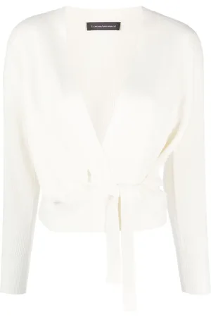 LORENA ANTONIAZZI Tied-waist cashmere cardigan