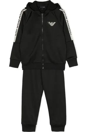 Emporio Armani Logo-print zip-up tracksuit