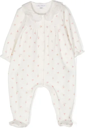 Tartine Et Chocolat Rose-print lace-collar pyjamas