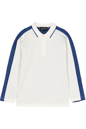Emporio Armani Logo-embroidered colour-block polo shirt