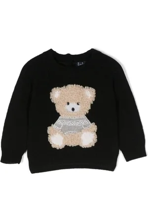 Il gufo Bear-motif virgin wool jumper
