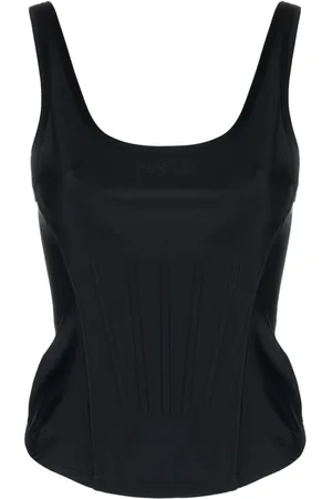 MUGLER Boned scoop-neck tank top