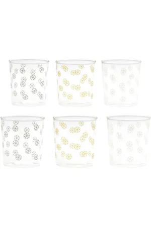 CU I SEEYOU Christmas snowflake-print glasses (set of six)