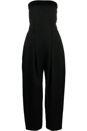 Issey Miyake Gabardine strapless wool jumpsuit