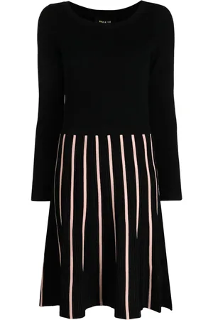 Paule Ka Pleated long-sleeved dress
