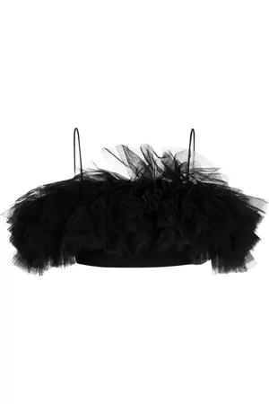 DAVID KOMA Ruffle sleeveless crop top