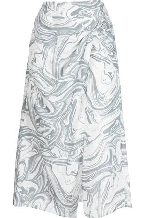 Simkhai Izabella marble-print midi skirt