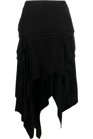YOHJI YAMAMOTO Asymmetric wool-blend midi skirt