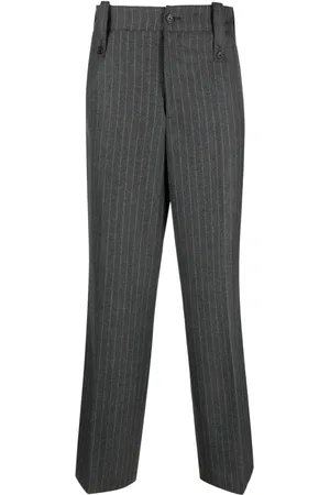 PAURA Stripe-print straight-leg trousers