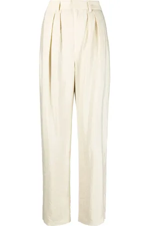 LEMAIRE Pleated silk-blend straight-leg trousers