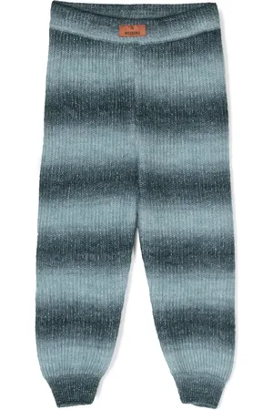 Missoni Ombré-effect striped knitted trousers