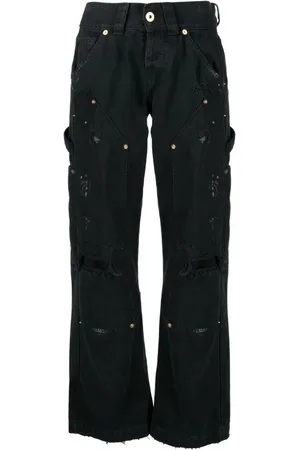 Vaquera Distressed panelled straight-leg jeans