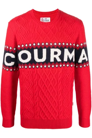 MC2 SAINT BARTH Logo-intarsia cable-knit jumper