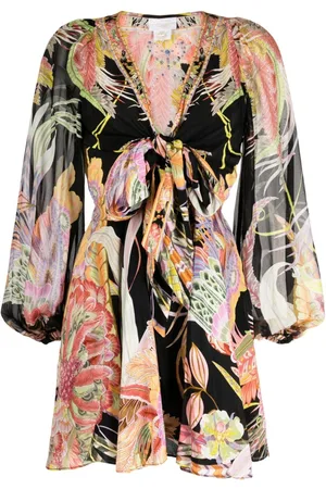 Camilla Graphic-print silk dress