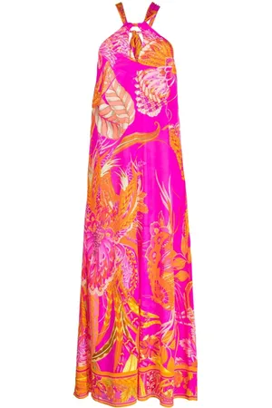 Camilla Abstract-pattern print silk dress