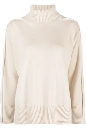 LORENA ANTONIAZZI Piped-trim roll-neck jumper