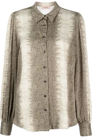 Twin-Set Lizard skin effect butotn-up shirt