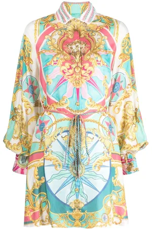 Camilla Abstract-pattern print silk dress