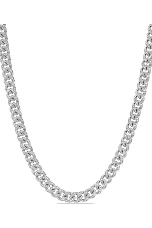 David Yurman Sterling curb chain diamond necklace
