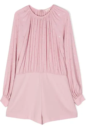 Elisabetta Franchi Rhinestone-embellished pleated playsuit