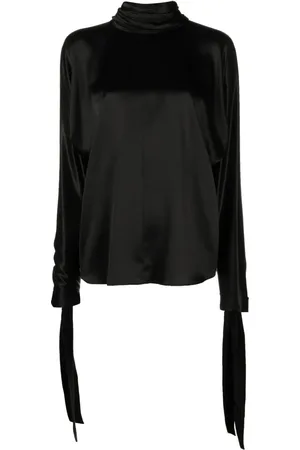 Saint Laurent High-neck silk blouse