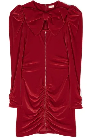 Elisabetta Franchi Bow-detail velvet dress