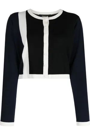 Paule Ka Stripe-detail cropped cardigan