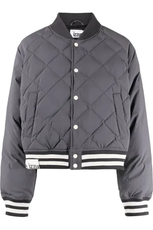 Izzue Stripe-detail quilted bomber jacket
