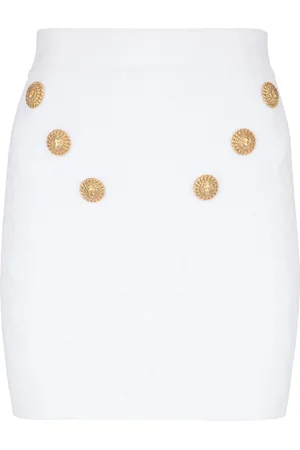 Balmain 6-Button fine-knit mini skirt