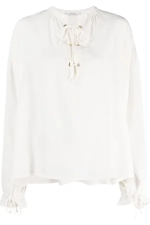 Dorothee Schumacher Lace-up neckline silk blouse