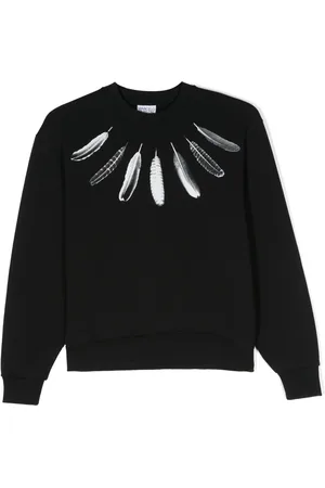 MARCELO BURLON Feather-print cotton sweatshirt