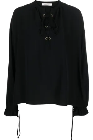 Dorothee Schumacher Lace-up neckline silk blouse