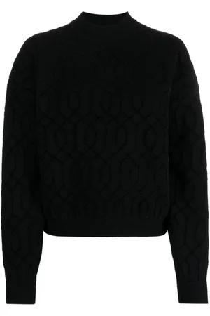 Emporio Armani Patterned-intarsia crew-neck jumper