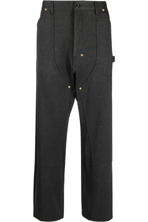 4SDESIGNS Panelled mélange-effect straight-leg trousers