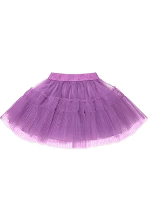 MONNALISA Logo-waistband tulle tutu