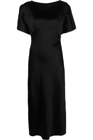 Nº21 Boat-neck satin midi dress