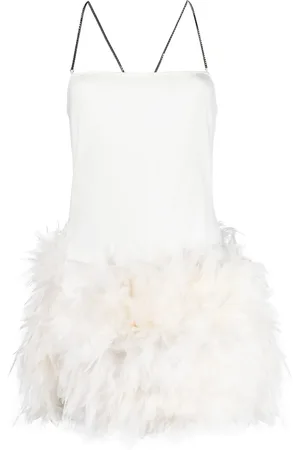 The Attico Fujiko feather-trimmed minidress