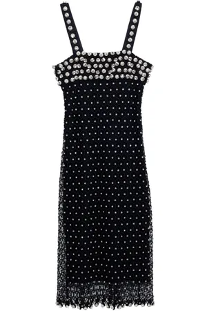Simkhai Crystal-embelished square-neck midi dress